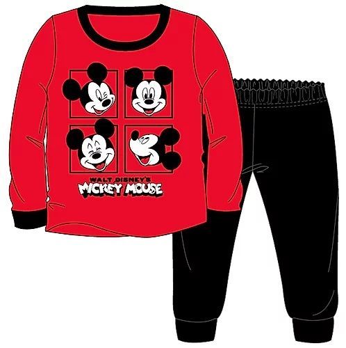 OtroškaČrnoRdečaFantovskaPižamaZdolgimiRokaviKompletDisneyMickeyMouseMikiMiškaZaFanteDečke